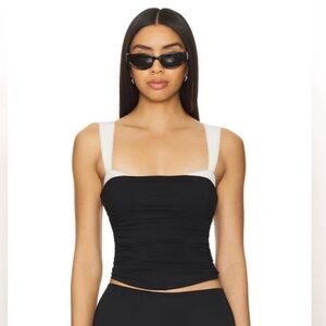 Free people two tone tank black/white